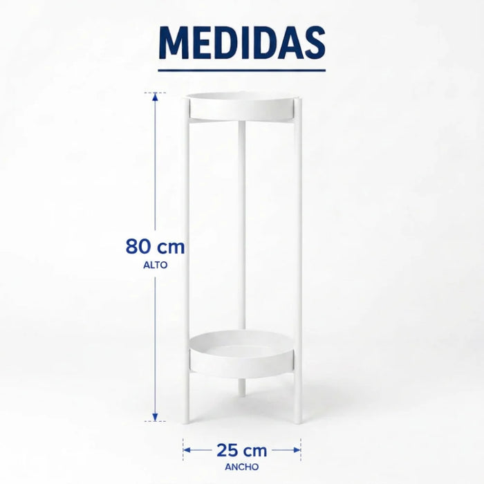 Porta Macetero Pedestal Para Plantas 2 Niveles Estante M