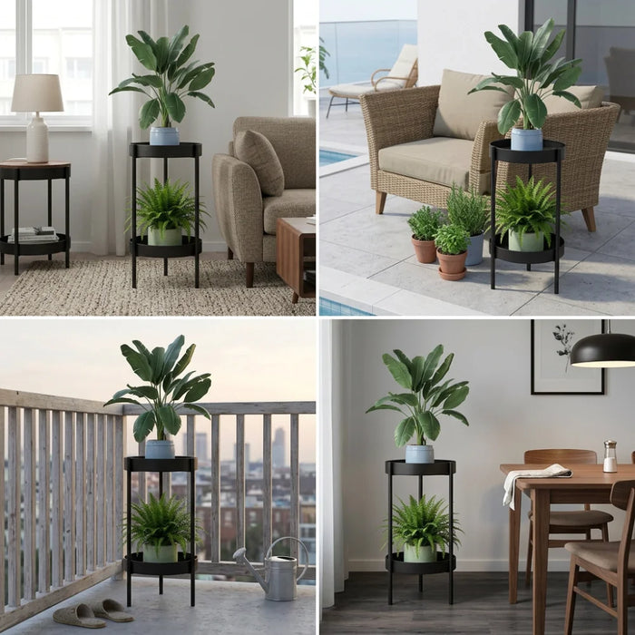 Porta Macetero Pedestal Para Plantas 2 Niveles Estante S