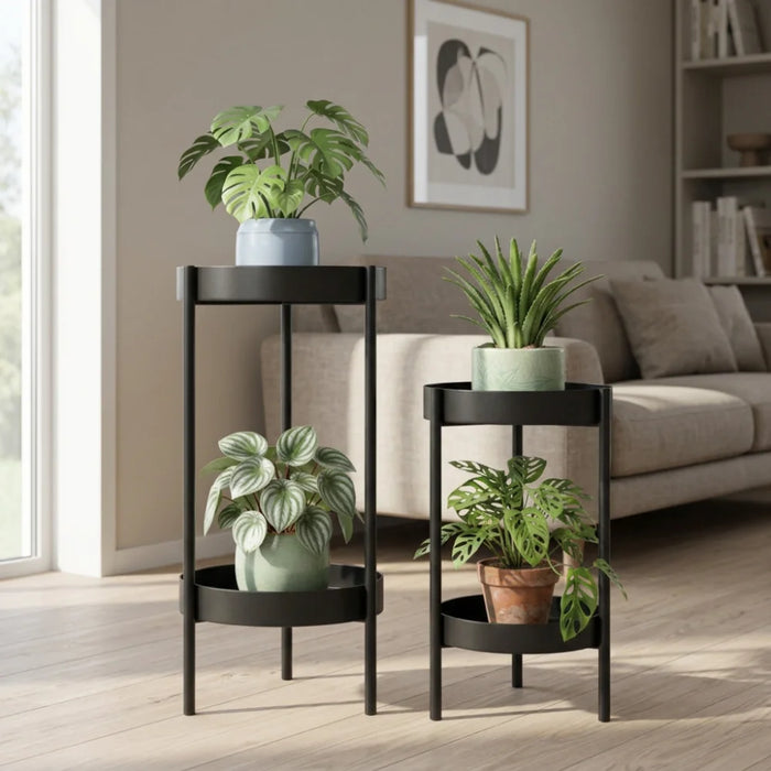 Porta Macetero Pedestal Para Plantas 2 Niveles Estante S