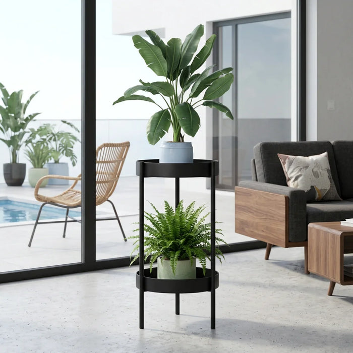 Porta Macetero Pedestal Para Plantas 2 Niveles Estante S