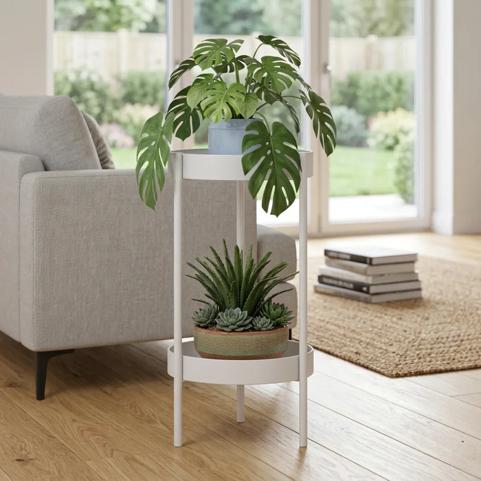 Porta Macetero Pedestal Para Plantas 2 Niveles Estante S