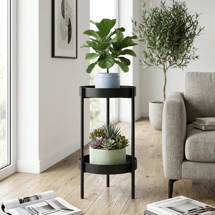Porta Macetero Pedestal Para Plantas 2 Niveles Estante S