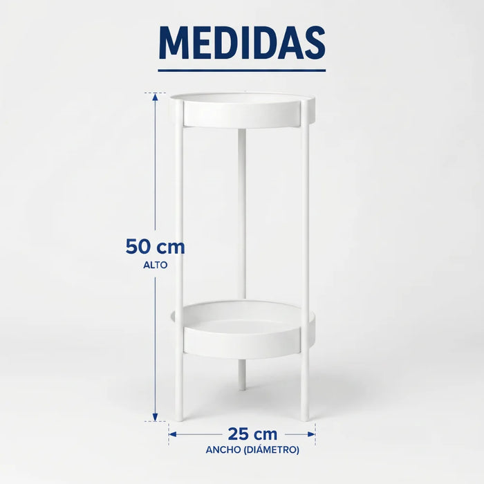 Porta Macetero Pedestal Para Plantas 2 Niveles Estante S