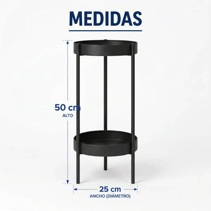 Porta Macetero Pedestal Para Plantas 2 Niveles Estante S