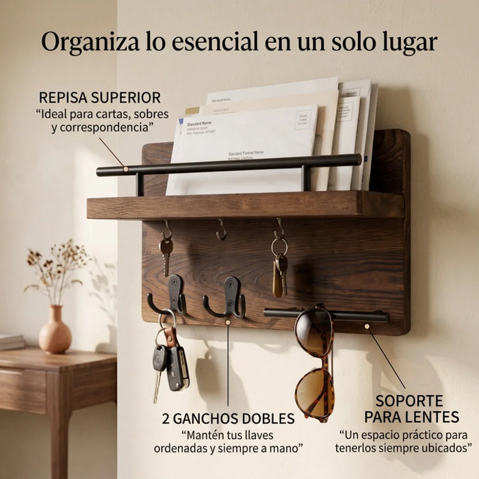 Portallaves De Madera Organizador Decorativo Para Llaves