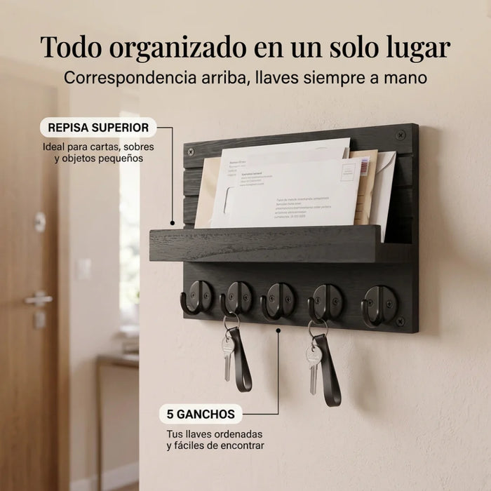 Portallaves De Madera Organizador Decorativo Para Llaves