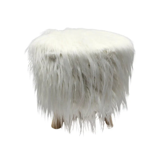 Puff Redondo Con Pelo Sintetico Para Niños Colores - Fliperex