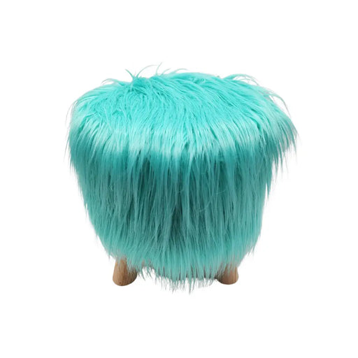 Puff Redondo Con Pelo Sintetico Para Niños Colores - Fliperex