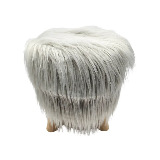 Puff Redondo Con Pelo Sintetico Para Niños Colores - Fliperex