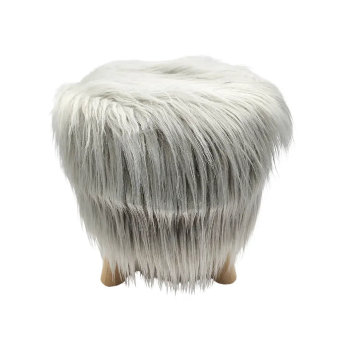 Puff Redondo Con Pelo Sintetico Para Niños Colores - Fliperex