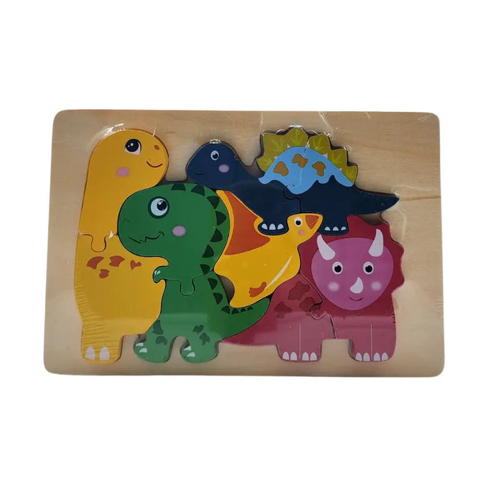 Puzzle Juego De Madera Dinosaurios Juguete Educativo - Fliperex