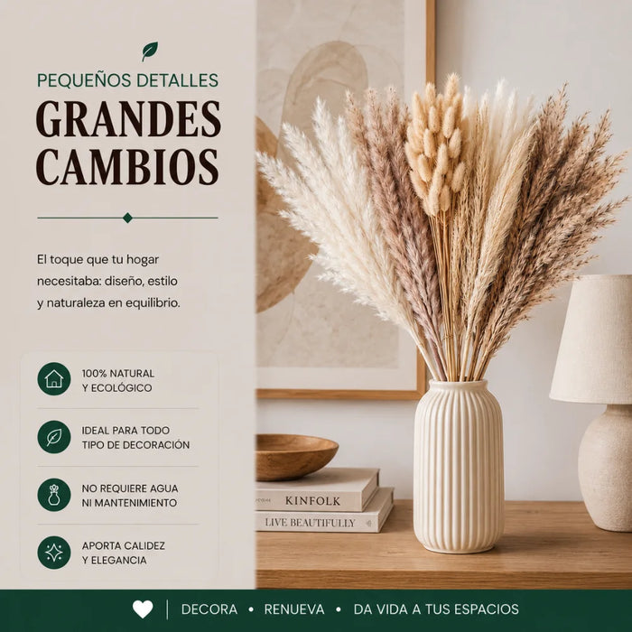 Ramo De Flores Secas Pampas Grass Y Cola De Zorro Boho