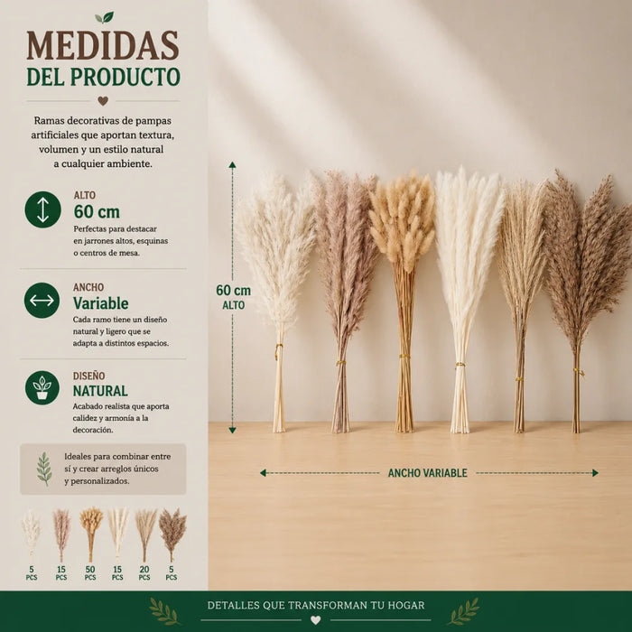 Ramo De Flores Secas Pampas Grass Y Cola De Zorro Boho