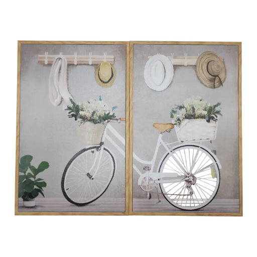 Set 2 Cuadros Bicicleta Antiguo Estilo Vintage Para Marcos - Fliperex
