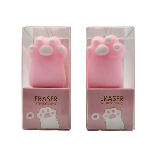 Set 2 Gomas De Borrar Patita De Gato Kawaii Colores - Fliperex