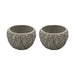 Set 2 Macetero Maceta Acabado Cemento Relieve Hojas Gris L - Fliperex