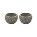 Set 2 Macetero Maceta Acabado Cemento Relieve Hojas Gris M - Fliperex