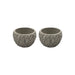 Set 2 Macetero Maceta Acabado Cemento Relieve Hojas Gris S - Fliperex