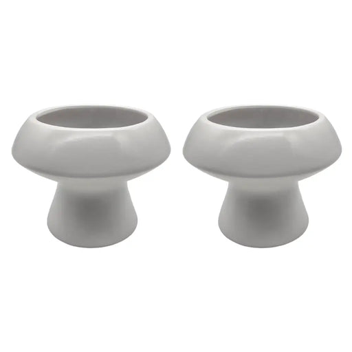 Set 2 Macetero Maceta De Ceramica Con Forma De Seta Blanco - Fliperex