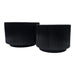 Set 2 Macetero Maceta De Ceramica Negro Lineas Verticales - Fliperex