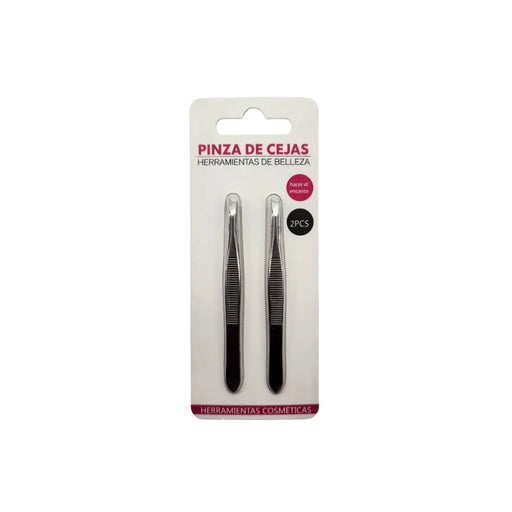 Set 2 Pinzas Depilación Cejas Facial Punta Acero Inoxidable - Fliperex