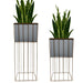 Set 2 Porta Macetero Pedestal Maceta Plantas Blanco Dorado - Fliperex