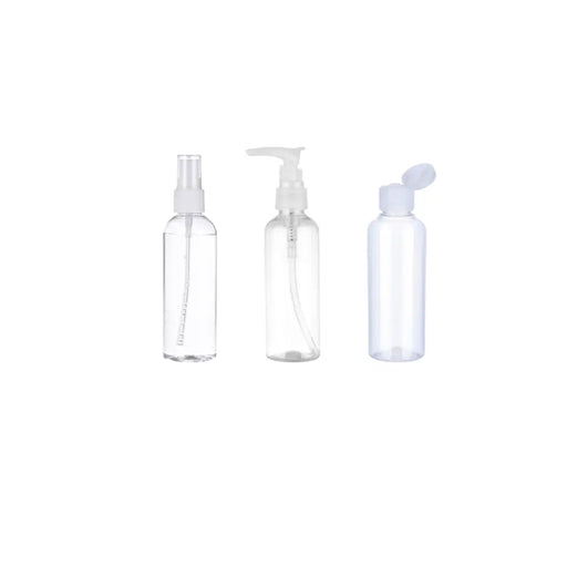 Set 3 Botella De Viaje Variedad 100 Ml Transparente - Fliperex