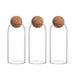 Set 3 Botellas Frascos Vidrio Transparente Tapa De Corcho L - Fliperex