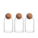 Set 3 Botellas Frascos Vidrio Transparente Tapa De Corcho M - Fliperex