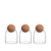 Set 3 Botellas Frascos Vidrio Transparente Tapa De Corcho S - Fliperex