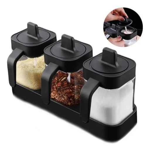 Set 3 Botellas Para Especies Condimentos 2 En 1 Con Cuchara - Fliperex