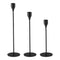 Set 3 Candelabros Porta Velas Negro Decora Centro De Mesa