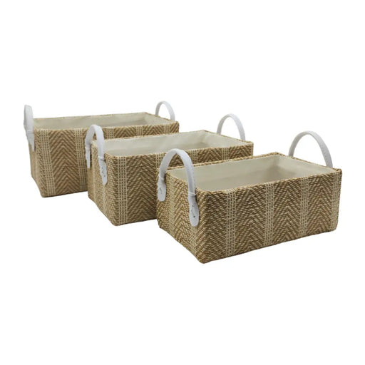 Set 3 Cestas De Almacenamiento Organizadoras Canastas Deco - Fliperex