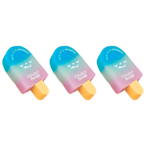 Set 3 Gomas De Borrar Paleta De Helado Kawaii Cute - Fliperex