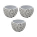Set 3 Macetero Maceta Acabado Cemento Relieve Hojas Blanco M - Fliperex