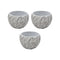 Set 3 Macetero Maceta Acabado Cemento Relieve Hojas Blanco S