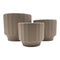 Set 3 Macetero Maceta De Ceramica Beige Lineas Verticales