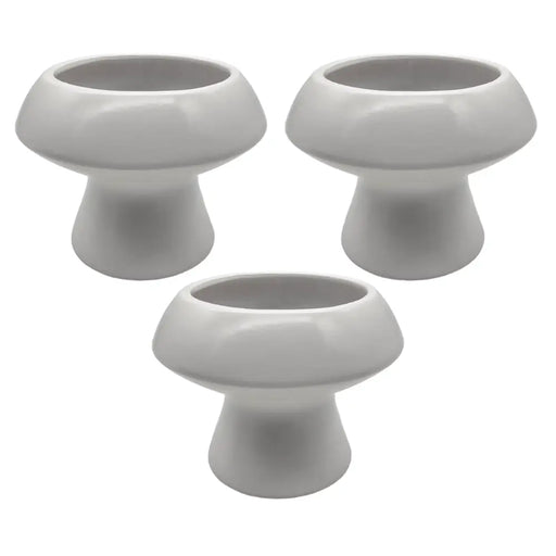 Set 3 Macetero Maceta De Ceramica Con Forma De Seta Blanco - Fliperex