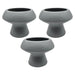 Set 3 Macetero Maceta De Ceramica Con Forma De Seta Gris - Fliperex