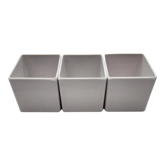 Set 3 Macetero Maceta De Plastico Cuadrado Pequeño 6 X 6 Cm - Fliperex
