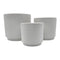 Set 3 Maceteros Maceta De Ceramica Blanco Con Linea Cuadrada