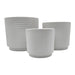 Set 3 Maceteros Maceta De Ceramica Blanco Con Linea Cuadrada - Fliperex