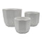 Set 3 Maceteros Maceta De Ceramica Blancos Lineas Verticales