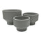 Set 3 Maceteros Maceta De Ceramica Copon Lineas Gris Mate