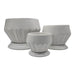 Set 3 Maceteros Maceta De Ceramica Diamante Elegante Blanco - Fliperex