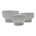 Set 3 Maceteros Maceta De Ceramica Estilo Copon Blanco Mate - Fliperex