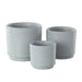 Set 3 Maceteros Maceta De Ceramica Gris Con Lineas Cuadradas - Fliperex