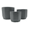 Set 3 Maceteros Maceta De Ceramica Gris Lineas Verticales
