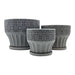 Set 3 Maceteros Maceta De Ceramica Gris Patrones Negro Alto - Fliperex