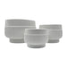 Set 3 Maceteros Maceta De Ceramica Lineas Relieve Blanco - Fliperex
